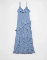 Robe longue à enfiler asymétrique volants AE
