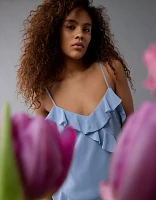 Robe longue à enfiler asymétrique volants AE