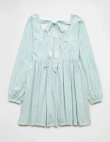 AE Sunchaser Knit Long-Sleeve Scoop Neck Mini Dress