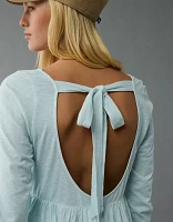 AE Sunchaser Knit Long-Sleeve Scoop Neck Mini Dress