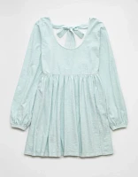 AE Sunchaser Knit Long-Sleeve Scoop Neck Mini Dress