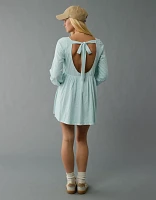 AE Sunchaser Knit Long-Sleeve Scoop Neck Mini Dress