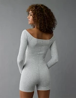 Barboteuse de détente sans couture à épaules dénudées AE