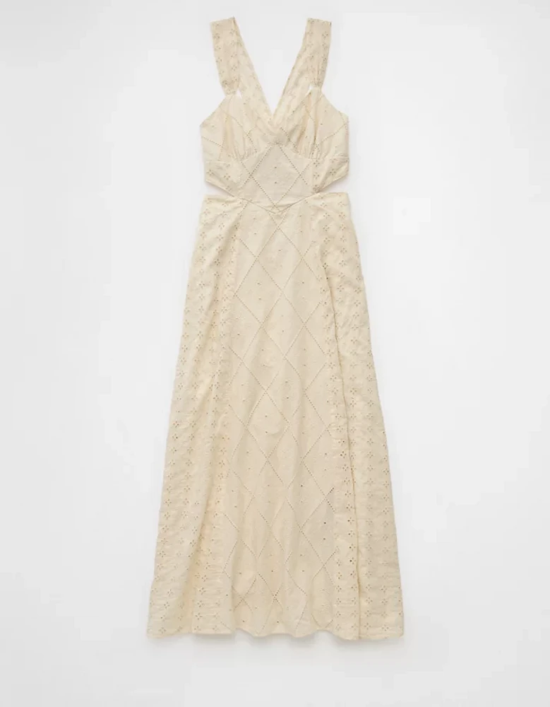 Robe mi-longue avec découpe AE