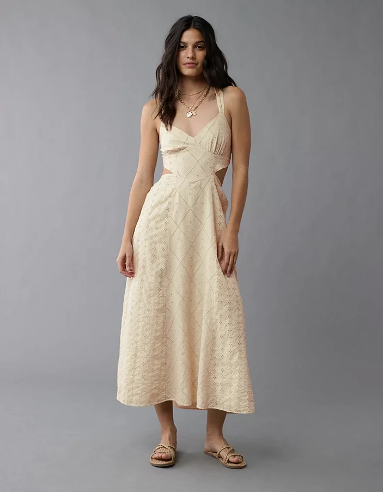 Robe mi-longue avec découpe AE