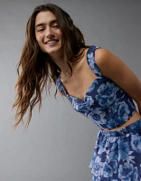 Ensemble jupe longue en organza à motif floral AE