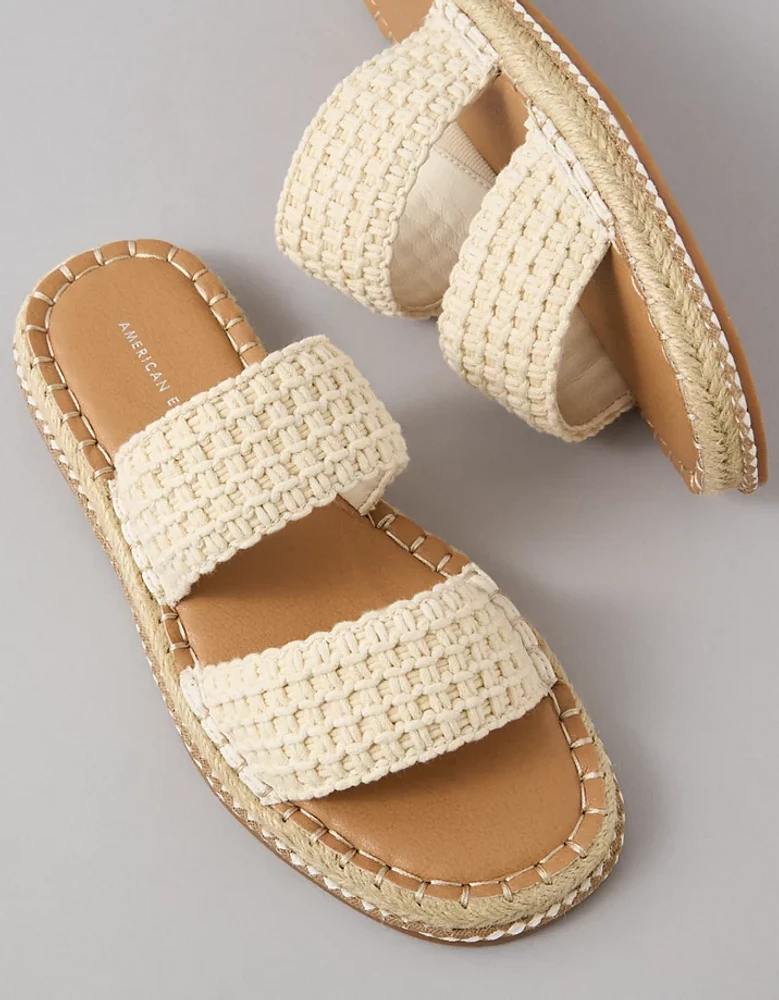 AE Crochet Espadrille Slide Sandal