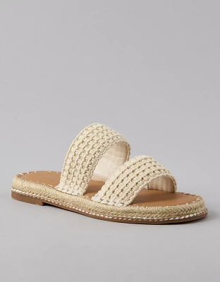 AE Crochet Espadrille Slide Sandal