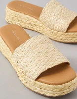 AE Raffia Espadrille Flatform Slide Sandal