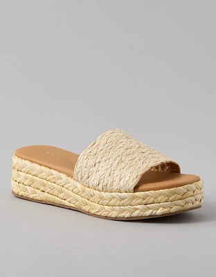 AE Raffia Espadrille Flatform Slide Sandal