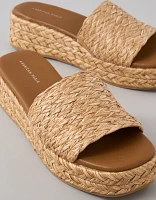 AE Raffia Espadrille Flatform Slide Sandal