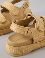 Sandale plateforme sans talon à bride arrière fermeture autoagrippante AE