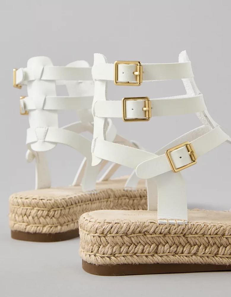 Sandale espadrille gladiateur à semelle épaisse AE