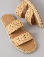 AE Raffia Espadrille Slide Sandal