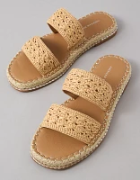 AE Raffia Espadrille Slide Sandal