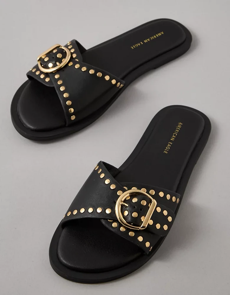 Sandale mule avec boucle cloutée AE