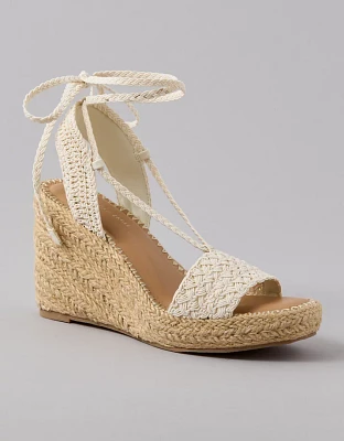Sandale à semelle compensée de type espadrille au crochet AE