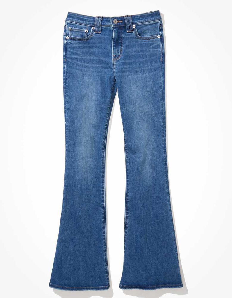 AE Next Level Super High-Waisted Flare Jean  High waisted flare jeans,  High waisted flares, Flare jeans