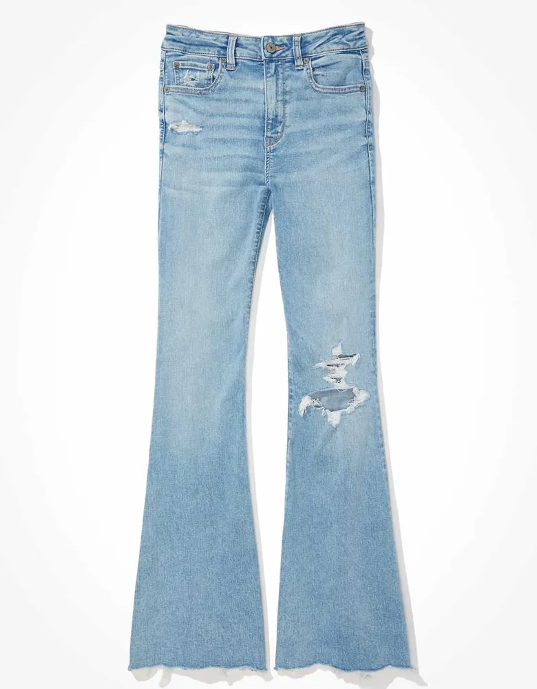 AE Next Level Ripped Super High-Waisted Flare Jean