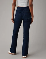 Jean à jambe semi-évasée taille haute enfiler Luxe AE