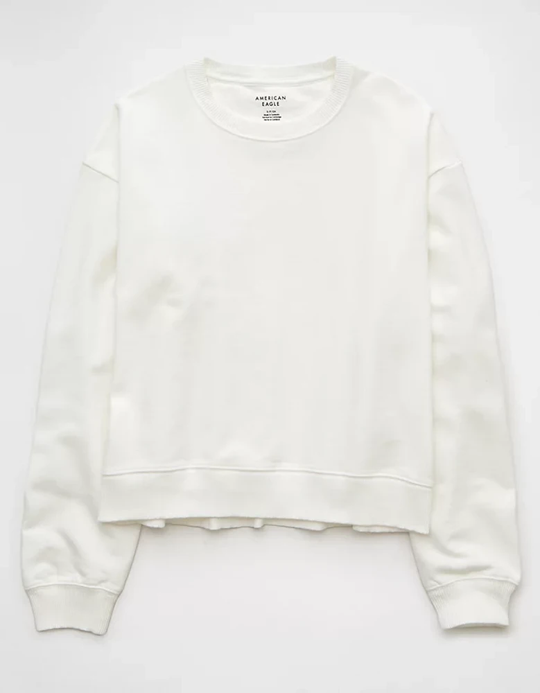 AE Cropped Crew Neck Pullover Sweatshirt