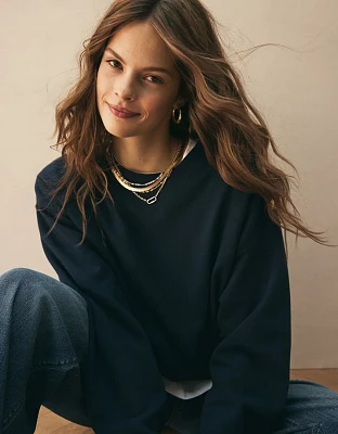 AE Button Shoulder Sweatshirt