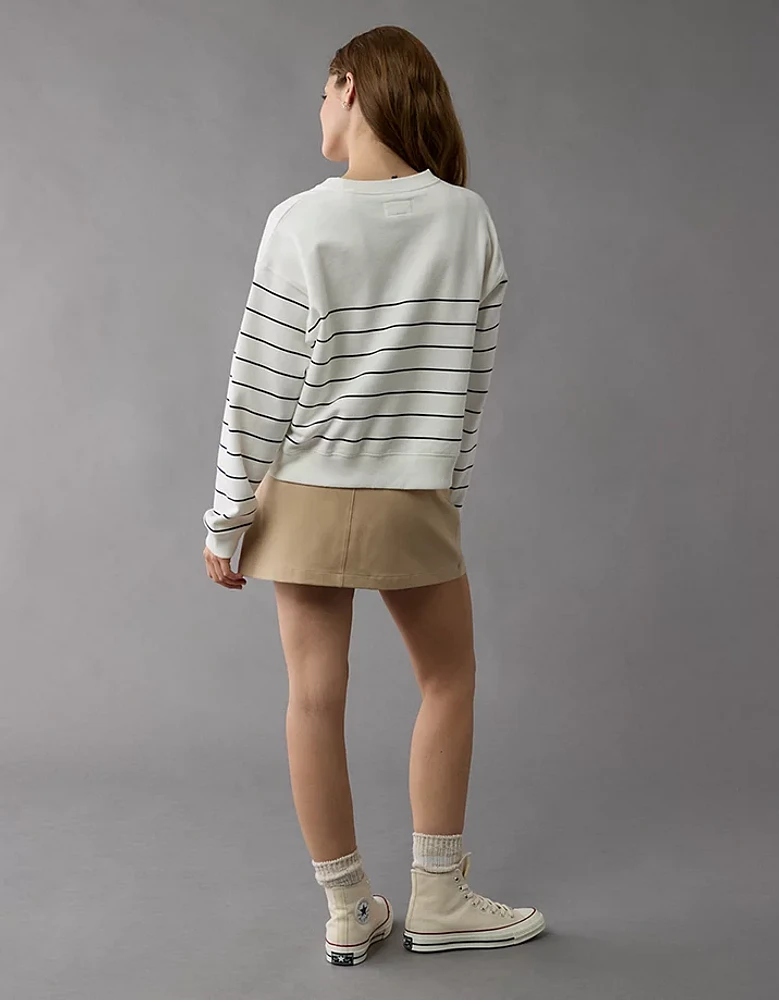 AE Relaxed Fit Striped Sweatshirt