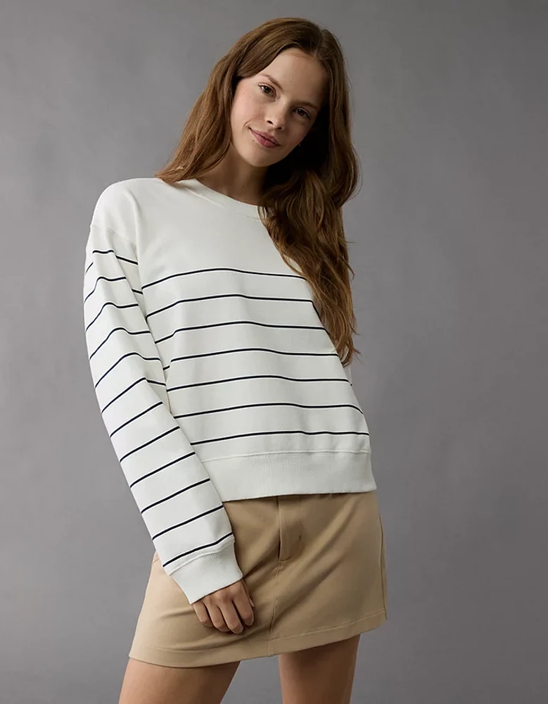 AE Relaxed Fit Striped Sweatshirt