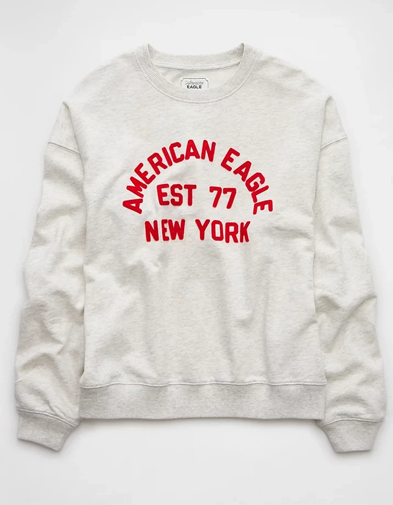 AE Logo Graphic Relaxed Crew Neck Sweatshirt