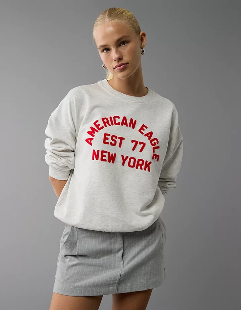 AE Logo Graphic Relaxed Crew Neck Sweatshirt