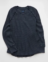 AE Big Hug Notch Neck Waffle Sweatshirt