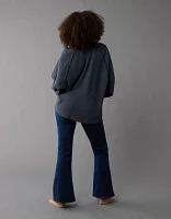 AE Big Hug Notch Neck Waffle Sweatshirt