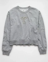 AE Embellished Cropped Crew Neck Sweatshirt