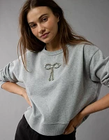 AE Embellished Cropped Crew Neck Sweatshirt