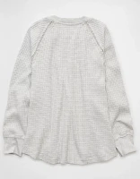 AE Big Hug Notch Neck Waffle Sweatshirt