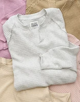 AE Big Hug Notch Neck Waffle Sweatshirt