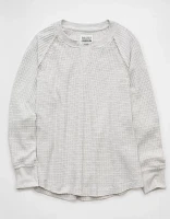 AE Big Hug Notch Neck Waffle Sweatshirt