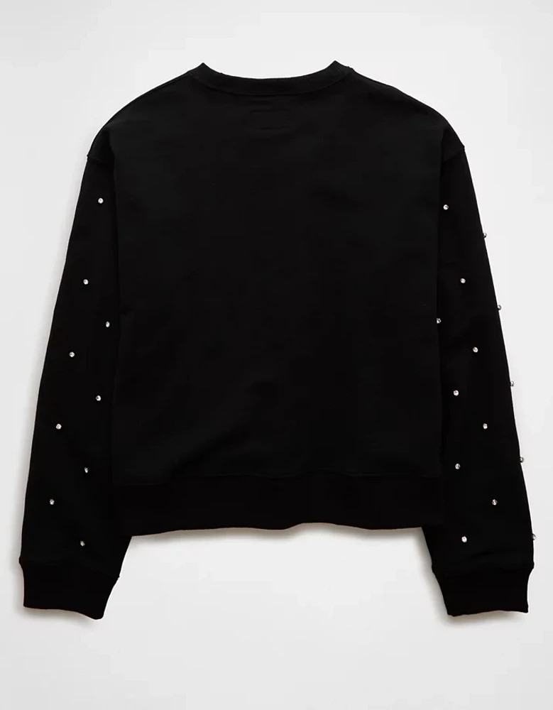 AE Embellished Cropped Crew Neck Sweatshirt