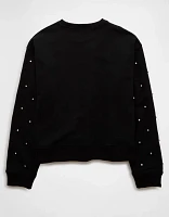 AE Embellished Cropped Crew Neck Sweatshirt