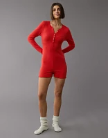 AE Long-Sleeve Lettuce Edge Lounge Romper