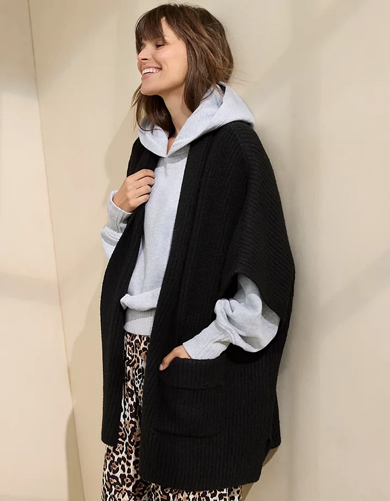 Aerie Shawl Collar Sweater Cape