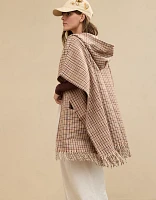 Aerie Woven Plaid Cape