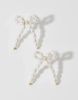 Aerie Pearl Bow Earrings