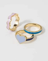 Aerie Chunky Enamel Ring 3-Pack