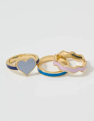 Aerie Chunky Enamel Ring 3-Pack