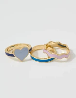 Aerie Chunky Enamel Ring 3-Pack