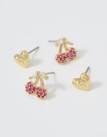 Aerie Textured Heart Earring 2-Pack