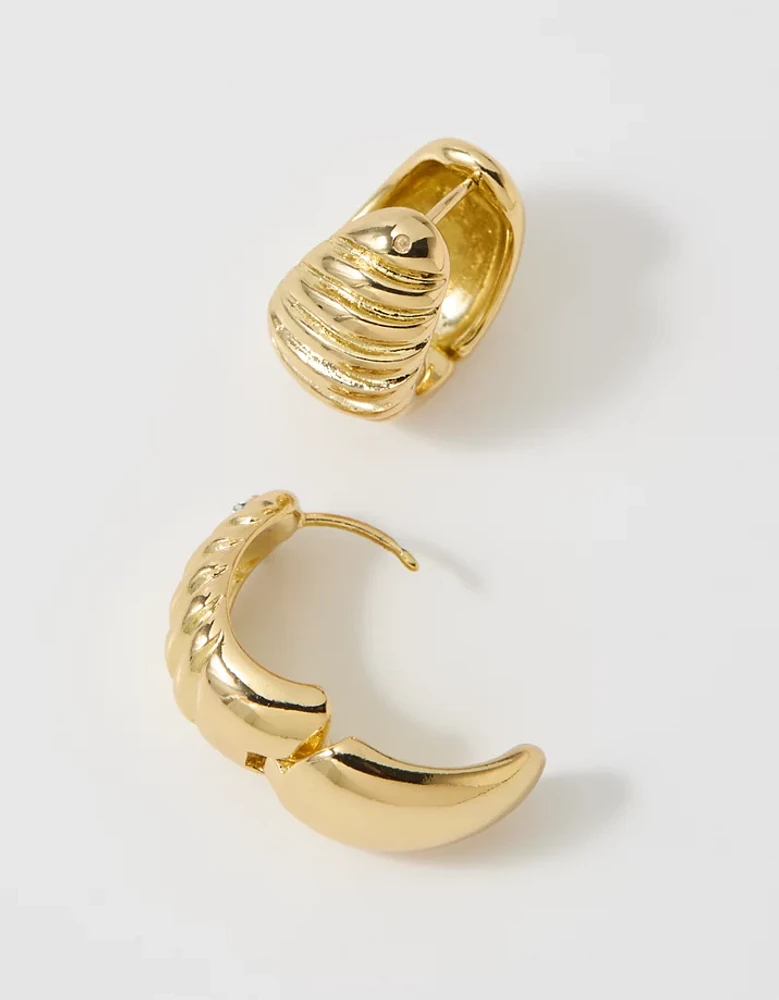 Aerie Half Dome Hoop Earrings