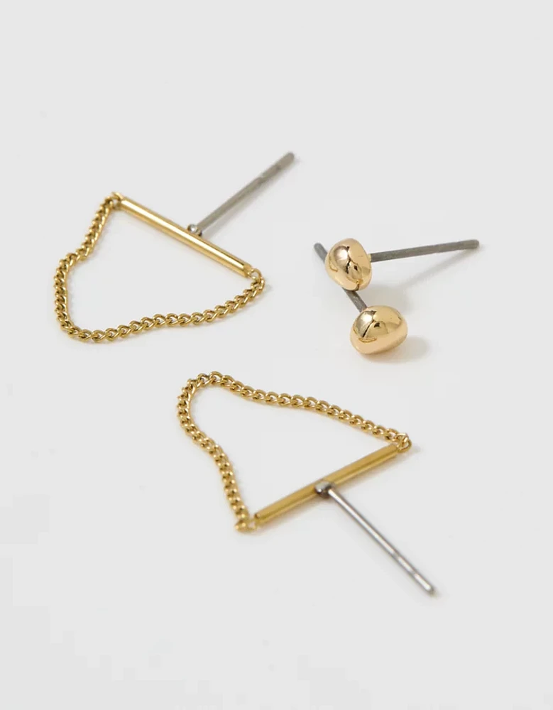 Aerie Bar And Chain Earring 2-Pack
