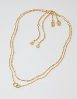 Aerie Twist Double Ring Necklace